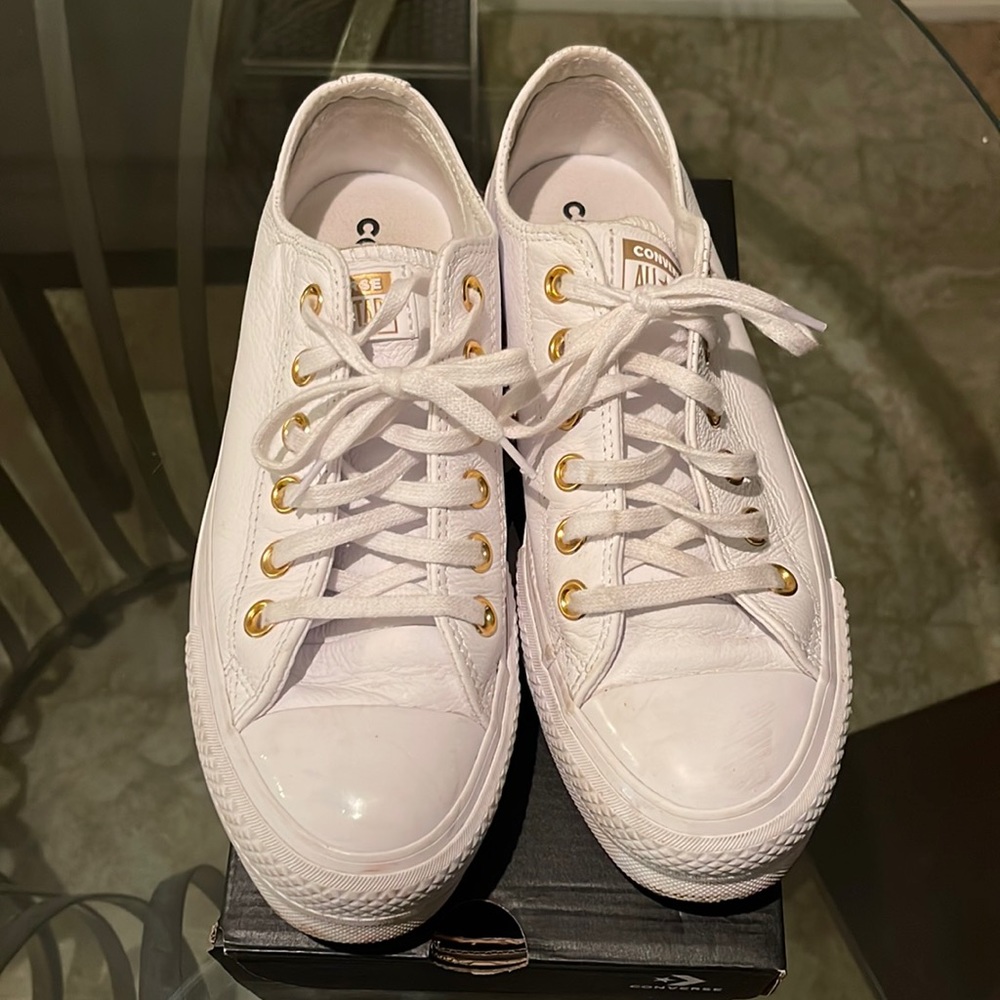 White platform Converse